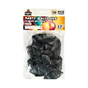 10pc 12" 2.8g Latex Black Balloons