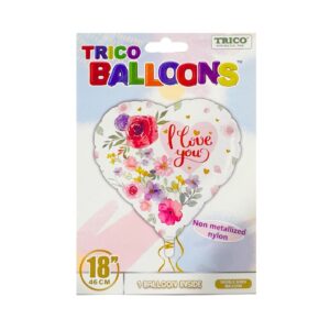 18" Foil Balloon Flowers 'I Love You'