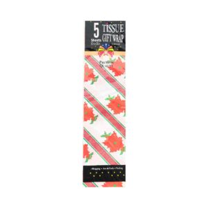 5ct X'mas Print Tissue Wrap 'Poinsettia'