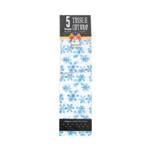 5ct X'mas Print Tissue Wrap 'Blue Snowflakes'