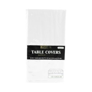 54" x 108" Heavy Duty White Disposable Table Plastic