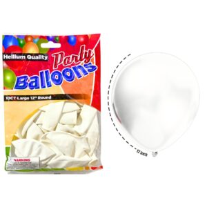 10ct 12" Standard White Balloon (Helium Quality)