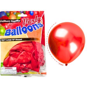 10ct 12" Standard Red Balloon (Helium Quality)