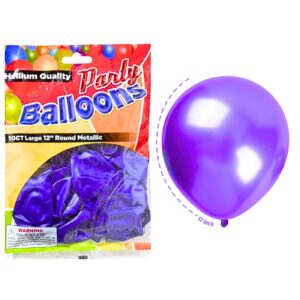 10ct 12" Pearlized Metallic Purple Balloon