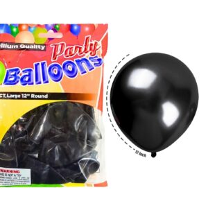 10ct 12" Standard Black Balloon (Helium Quality)