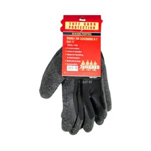 10 Gauge Small Black Knit Latex Coat Gloves