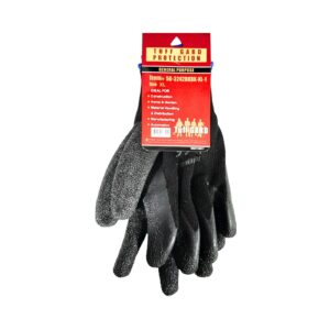 10 Gauge X-Large Black Knit Latex Coat Gloves