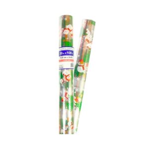 30" x 100' Printed Christmas Cellophane Rolls 'The Snowman'