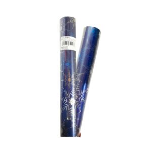 30" x 100ft Metallic Wrapping Paper 'Snowflakes in Blue'