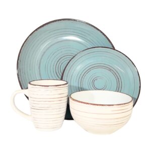 16pc Ceramic Dinnerware Set 'Blue and White Mix'