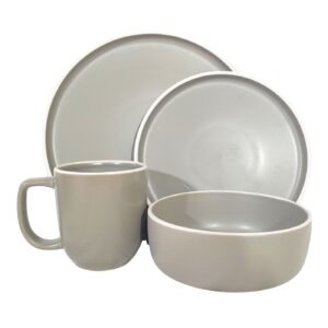 16pc Ceramic Dinnerware Set 'Grey'