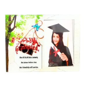 6 1/2" x 8 1/2" Glass Plaque w/ Photo Slot 'Graduation'