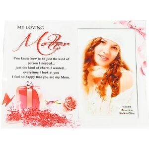 6 1/2" x 8 1/2" Glass Plaque w/ Photo Slot 'Mom'