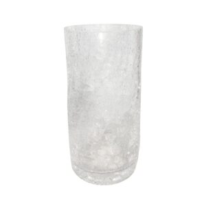 4" x 8" Cylindrical Glass Vase w/ Cracked Look
