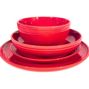 16pc Ceramic Dinnerware Set 'Red'