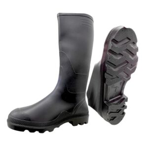 Men's Long Shaft Rubber Boots Black (PR) Size 9 (Size 43)