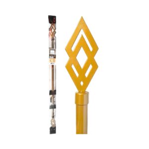 28" - 48" Brass Metal Curtain Rod w/ Spear Shaped Ends