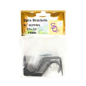 2pc 19mm Bronze Curtain Rod Brackets