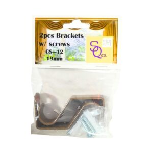 2pc 19mm Gold Curtain Rod Brackets