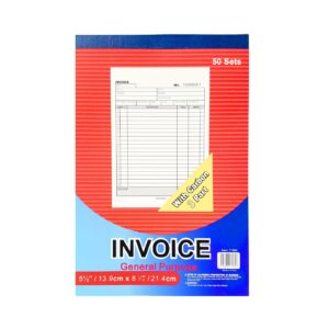 8 1/4" x 4 3/4" 50-Set 3-Part Invoice Book