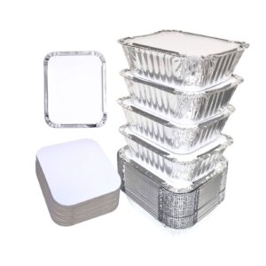 Foil Pan w/ Silver Lid 5 1/2" x 4 1/2" by Case (1000 pans + 1000 lids)