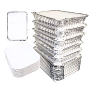 7" x 5" Rectangular Foil Pan w/ Silver Lid (1000 pans + 1000 lids)