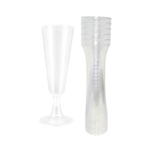 6pk Plastic Disposable Fluted Champagne Glass
