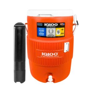 10 Gallon Orange Water Cooler w/ Cup Dispenser 'Igloo'