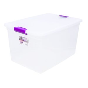 66Qt Clear View Plastic Storage Box w/ Latch