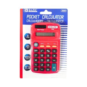 8-Digit Dual Power Pocket Size Calculator 'Bazic'