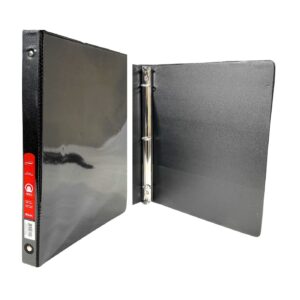 1/2" Black PVC 3-Ring View Binder w/ 2-Pockets 'Bazic'
