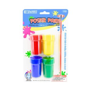 0.6 fl oz / 18ml 4-Color Poster Paint w/ Brush 'Bazic'