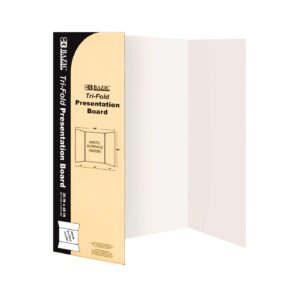 36" x 48" White Tri-Fold Corrugated Presentation Board 'Bazic'