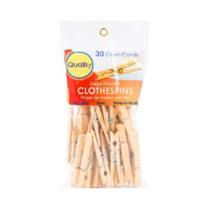 30ct Large Wooden Clothespins