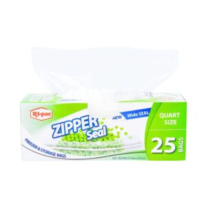 25ct Quart Size Zipper Seal Storage Bags