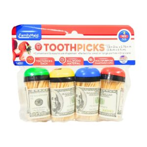 4pk 150pc Toothpick w/ Dispenser