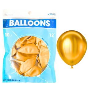 10ct 12" Pearlized Metallic Gold Balloon 'Krus'