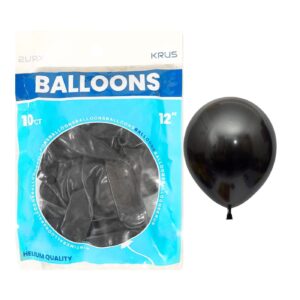 10ct 12" Standard Black Balloon 'Krus'