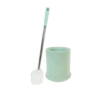 18" Toilet Brush w/ Embossed Round Holder