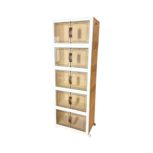 23" x 14.5" x 64.5" 5 Tier Plastic Storage Cabinet w/ Wheels & Removable Levels