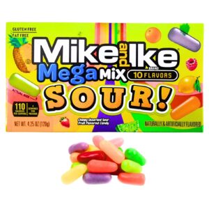 4.25oz Sour Mega Mix Chewy Assorted Fruit Flavored Candies 'Mike & Ike'