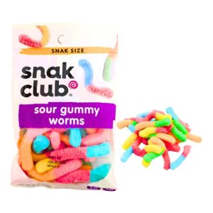 4oz Sour Gummy Worms 'Snak Club'