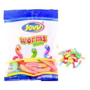 6oz Neon Gummy Worms 'Jovy'