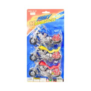 3pc 4.5" Pull Back Fury Motorcycle