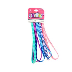 6pk Control & Hold Premium Head Elastics 'Stylin' Girls'