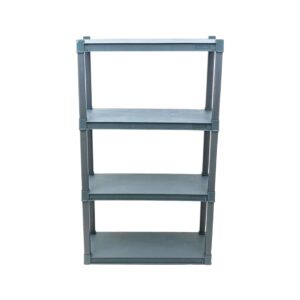 4-Shelf 57" x 34 1/2" x 14 1/2" Plastic Rack Flat Grey