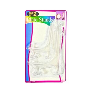 2pk 5" & 7" Clear Plastic Plate Stands