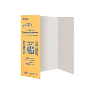 28" x 40" White Tri-Fold Corrugated Presentation Board 'Bazic'