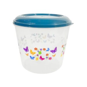 4 1/4 Liter Clear Plastic Container w/ Flower Print