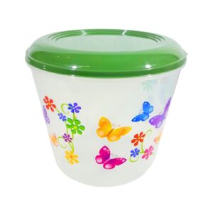 7 1/2 Liter Clear Plastic Cannister w/ Flower Print